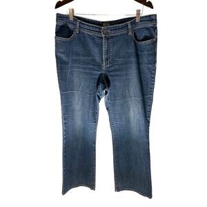 Additions by Chicos Jeans Womens SZ 2.5 Short High Rise Bootcut Jeans‎ Dark Wash